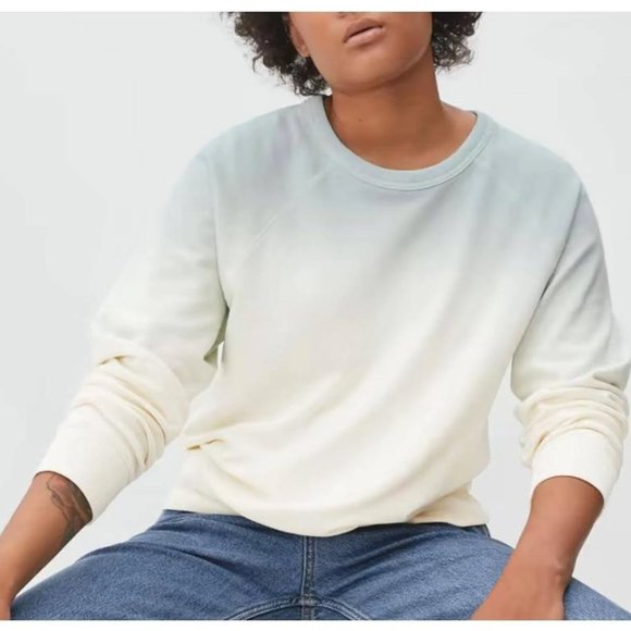 Everlane Tops - Everlane The Lightweight French Terry Crew Sky Blue Dip Dye Size L